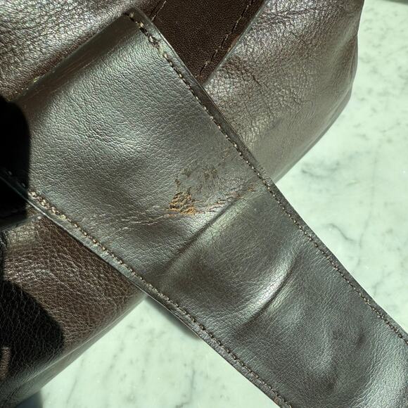 Ann Taylor Brown Shoulder Bag with Gold Ring Hardware Medium Tote Satchel - Picture 11 of 11